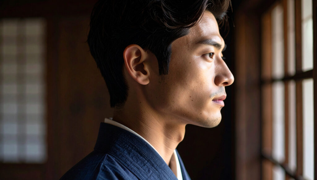 男性モデルの横顔