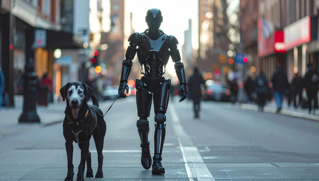 犬の散歩をするロボット3
