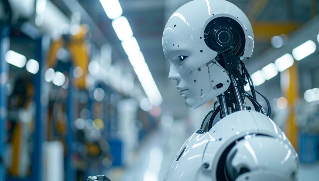 工場で作業する人型ロボット2