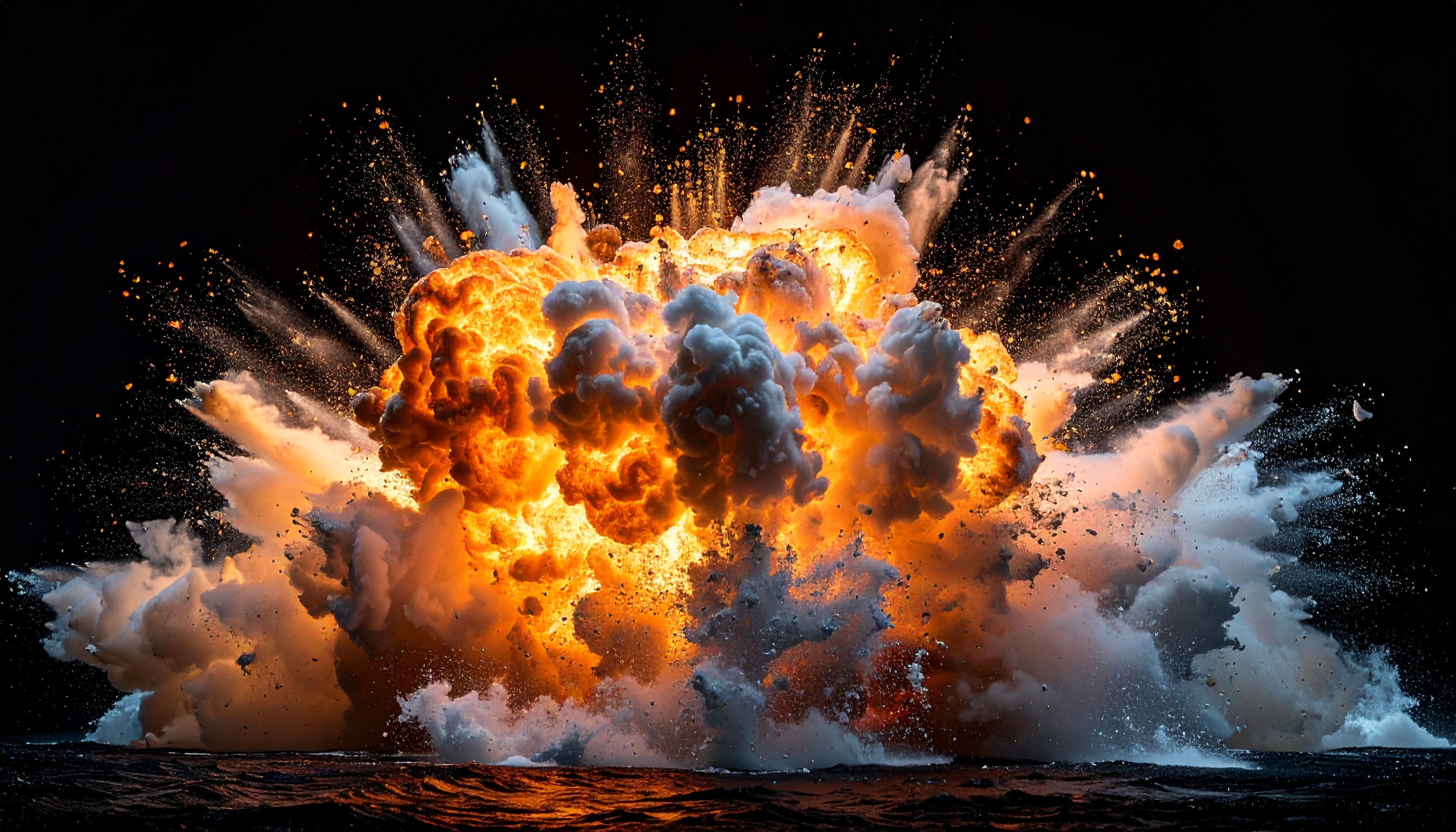 暗闇を切り裂く大爆発の瞬間