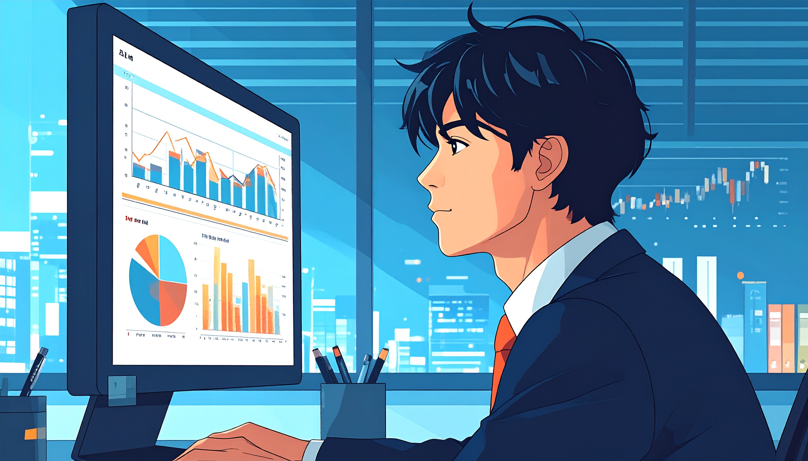 データを読み解く夜のオフィスワーク