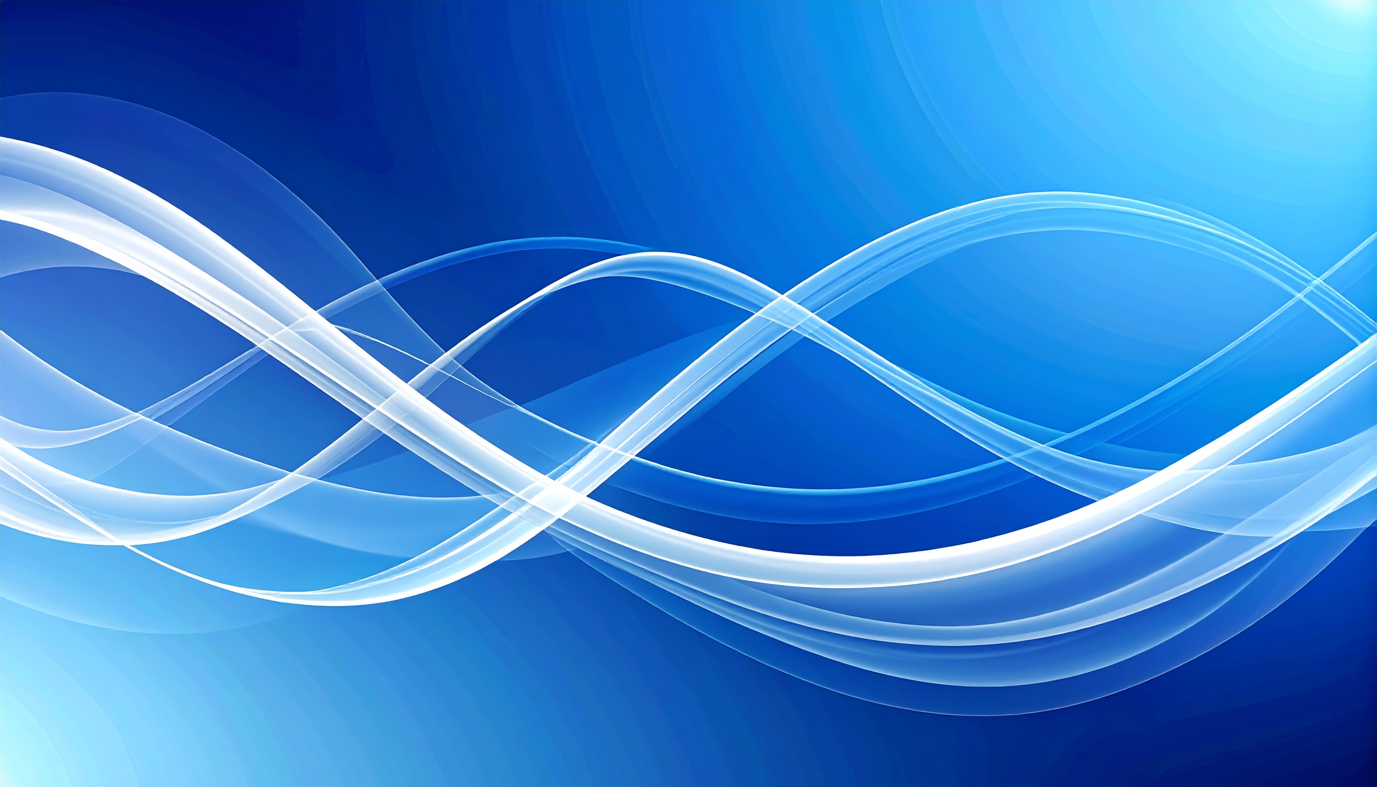 青のグラデーションに流れる光のウェーブ