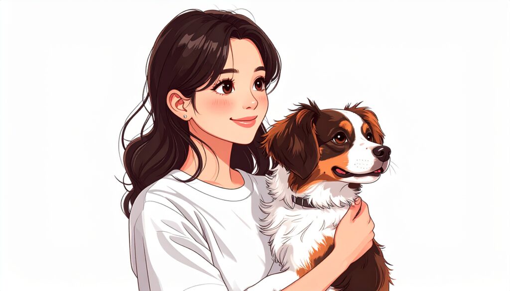 愛犬と女性